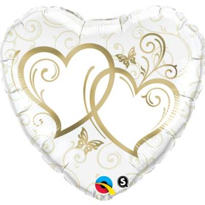 18" Gold Hearts Mylar