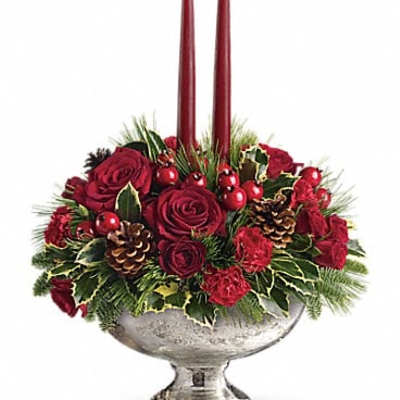 Teleflora's Mercury Glass Bowl Bouquet
