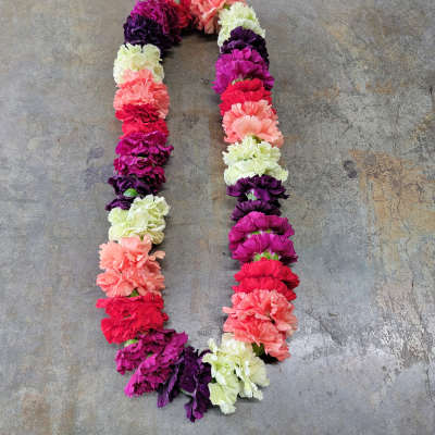 Mixed Color Carnation Lei