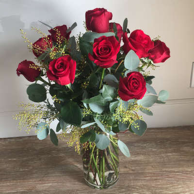 1 Dozen Roses with Greens Only