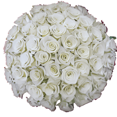 The Luxe Romance - 50 Long-Stem White Roses by Donya's Florals