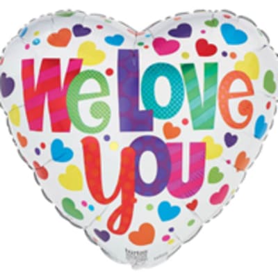 17" We Love you Heart Mylar Balloon