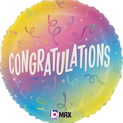 Congratulations Streamers Mylar Balloon