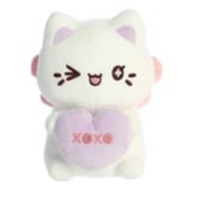 White Candy Heart Meowchi Plush