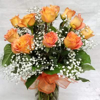 Long Stem Dozen Orange Roses