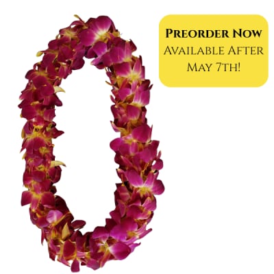 Dyed Double Yellow Orchid Lei