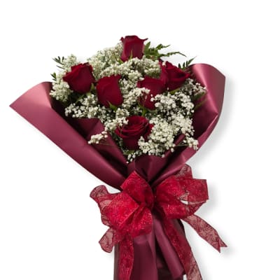 Half Dozen Medium Stem Rose Cello