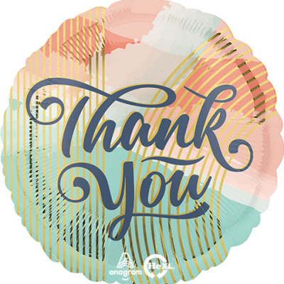 18" Pastel Clouds Thank You Mylar