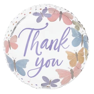 17" Pastel Butterfly Thank you Mylar