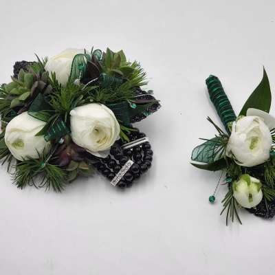 Fern Valley Boutonniere And Wristlet Set