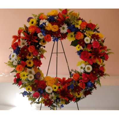 colorful Sympathy Wreath - W519