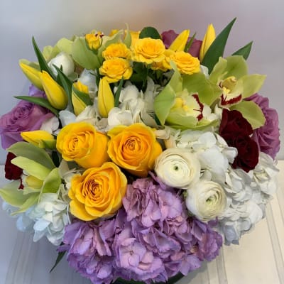 Modern Chic - Orchids, Hydrangea, Tulips, Roses, Spry Roses, and more - W697