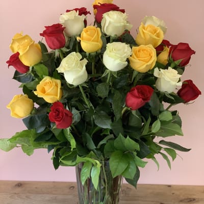 3 Dozen Multi-Colored Roses - W811