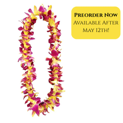 Single Dyed Yellow Orchid Lei