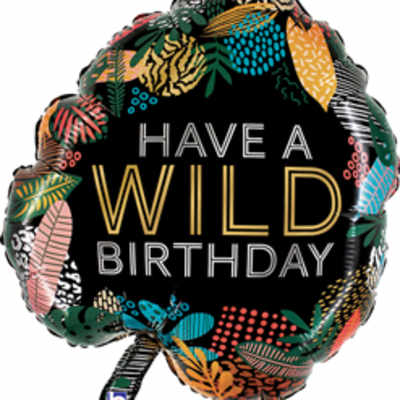 Jumbo Tropical Leaf Wild Birthday Mylar
