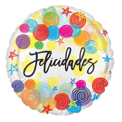 18" Felicidades Spirals Mylar
