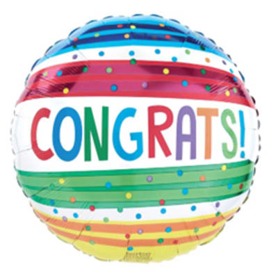 17" Congrats with Stripes