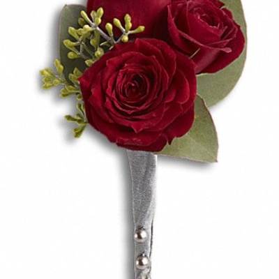 King's Red Rose Boutonniere