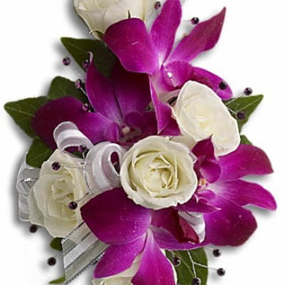 Fancy Orchids and Roses Wristlet