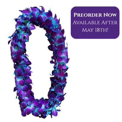 Double Dyed Blue Orchid Lei