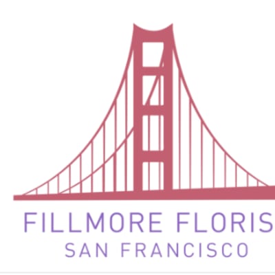 Fillmore Florist San Francisco logo with a pink bridge graphic
