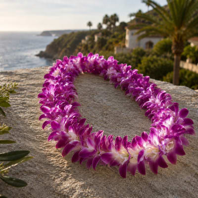Double Purple Orchid Lei