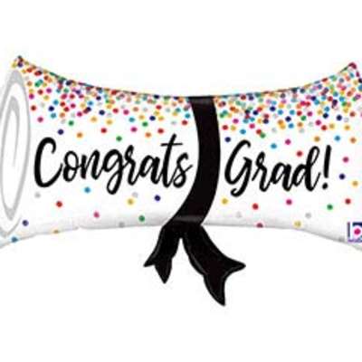 Jumbo Congrats Grad Diploma Mylar