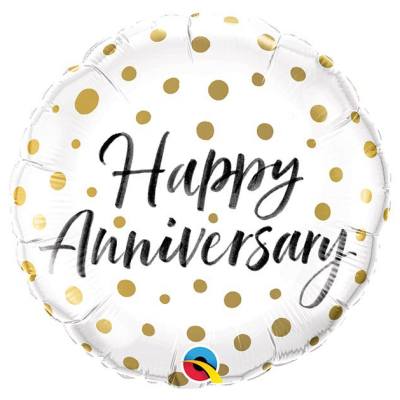 18" Dotted Happy Anniversary Mylar