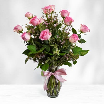 Dozen Pink Roses