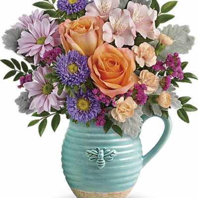 Busy Bee Pitcher Bouquet