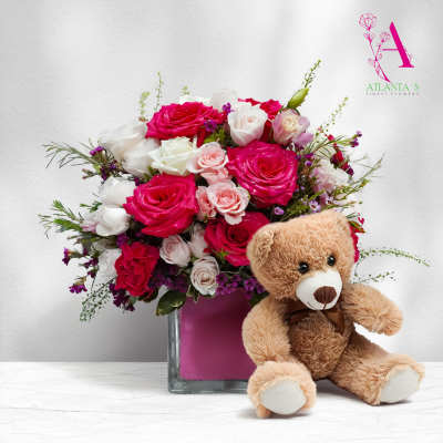 Teddy Bear and Roses