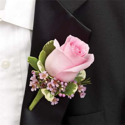 Pink Rose Boutonnière by Atlantas finest flowers