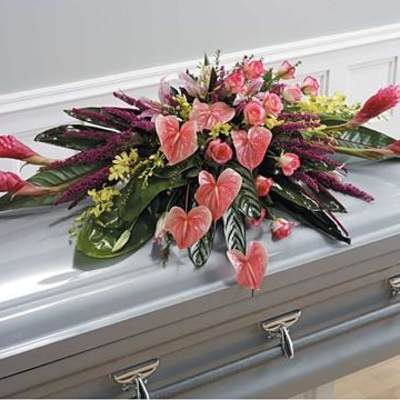 Tropical Funeral Casket Spray