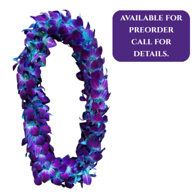 Double Dyed Blue Orchid Lei