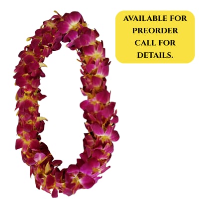 Dyed Double Yellow Orchid Lei