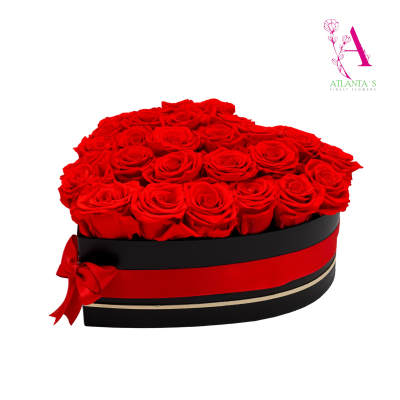 Heart-Shaped Preserved Roses Box