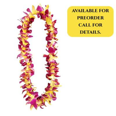 Single Dyed Yellow Orchid Lei