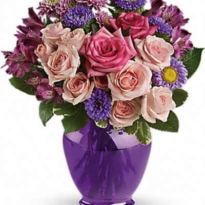 Teleflora's Purple Medley Bouquet with Roses