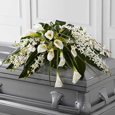 The FTD Angel Wings Casket Spray