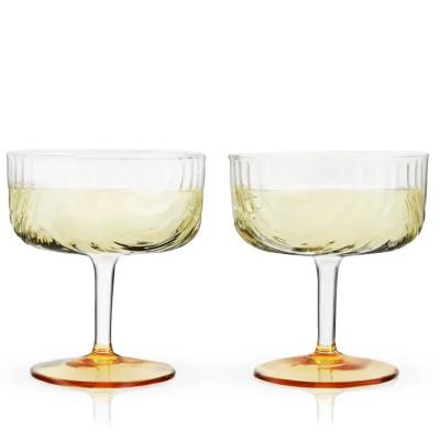 Deco Gatsby Gold-Plated Glass Coupes - Set of 2