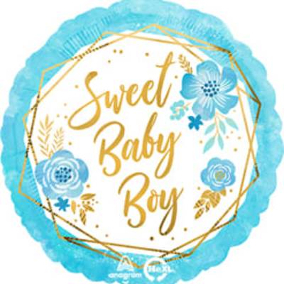 Sweet Baby Boy Geo Mylar