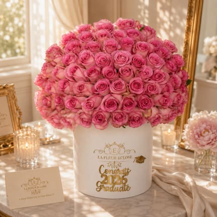 75 Pink Roses Graduation Luxury Box 2026
