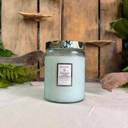 Voluspa French Cade Lavender Glass Jar Candle 18 oz