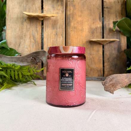 Voluspa Foraged Wildberry Glass Jar Candle 18 oz