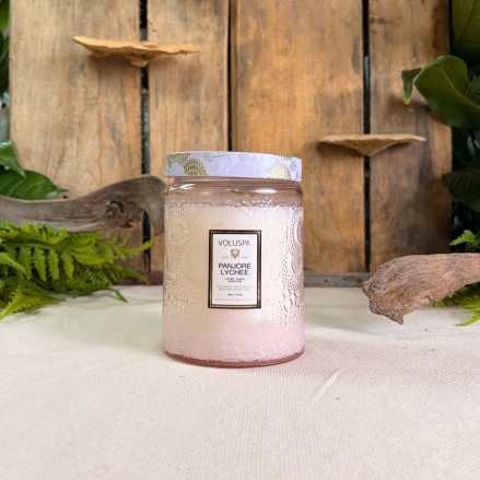 Voluspa Panjore Lychee Large Glass Jar Candle 18 oz