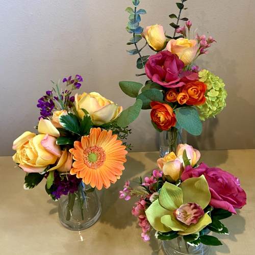 Party Favors - Set of 3 - Silk Floral Clusters