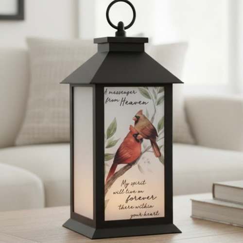 Memorial Lantern "A Message" Cardinals
