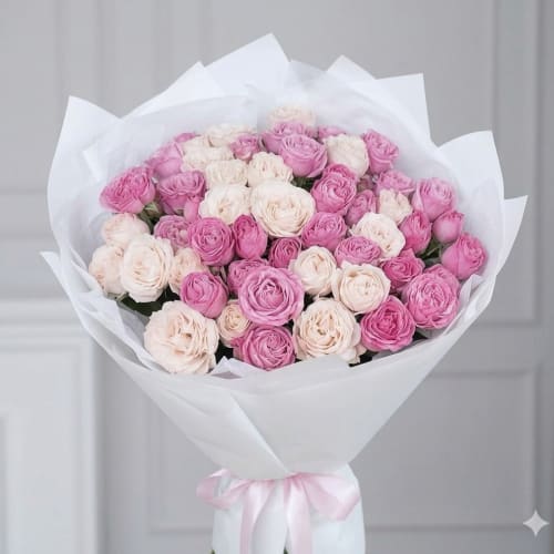 Pink& white Rose bouquet