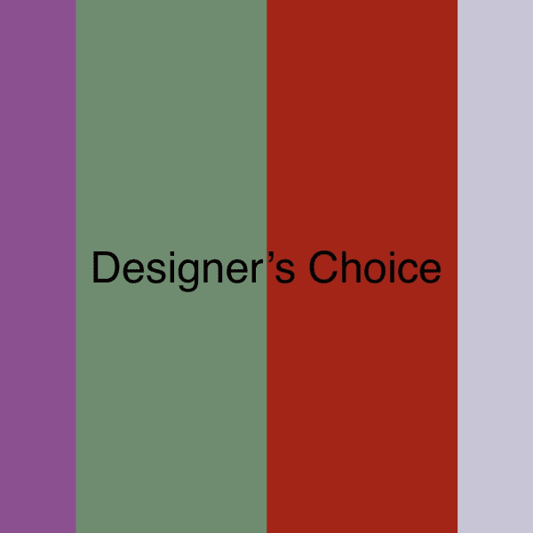 Graphic with vertical color panels and the words “Designer’s Choice” in the center