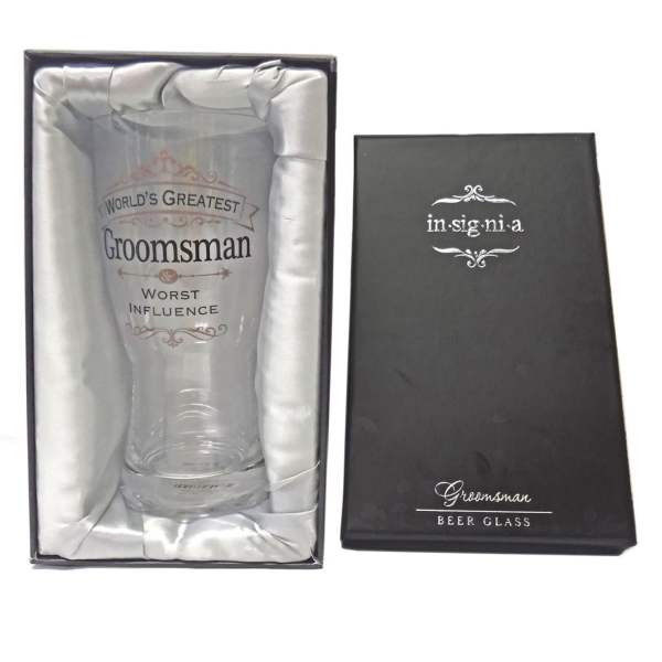 "World's Greatest Groomsman" Beer Glass